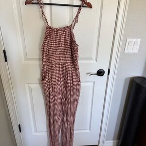 Red & White Gingham Sincerely Jules jumpsuit size large